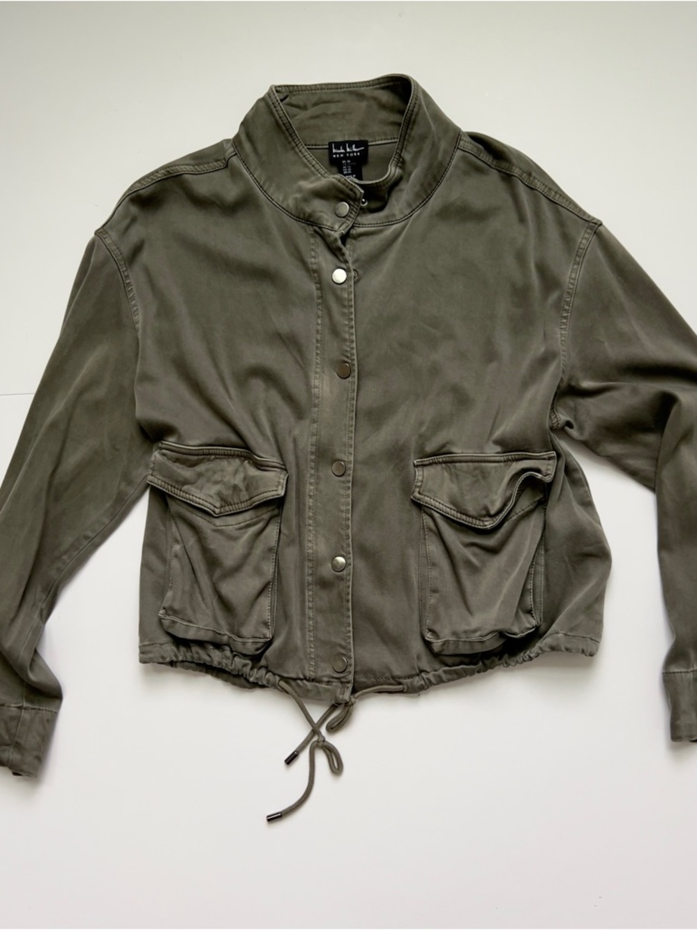 Nichole Miller New York Olive Utility Drawstring Jacket
